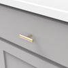 2 Inch x 1/2 Inch Contemporary Bar Pulls, T-Knob- Royal Brass Finish